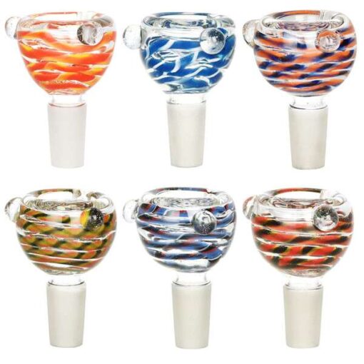 14mm Male Glass on Glass Slide Bowl Assorted Colors A 1