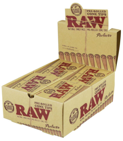 20PC DISPLAY Raw Perfecto Pre Rolled Cone Tips media 1