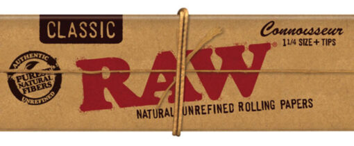 24pk Display Raw Connoisseur 1 1 4 Rolling Papers w Tips media 1