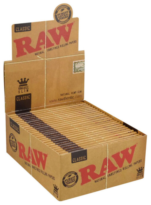 50PC DISPLAY Raw Classic Rolling Papers Kingsize Slim media 1