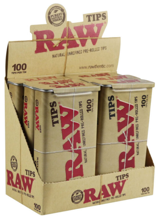 6pc Display RAW Pre Rolled Tips 100pc Tin media 1