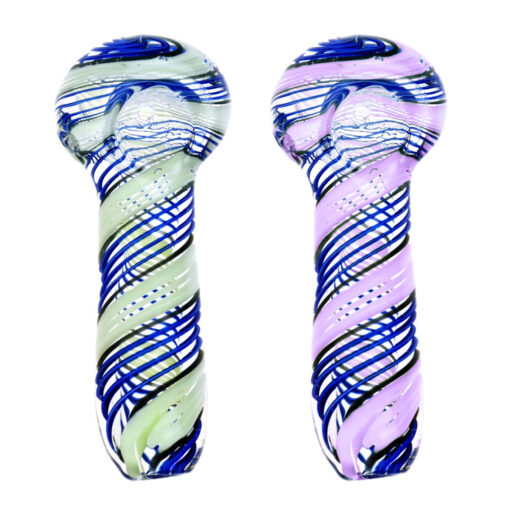 Blue Twist w Slime Hand Pipe 3.75 Assorted Colors A 1