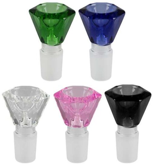 Faceted Herb Bowl Slides 19mm Male Assorted Colors media 1