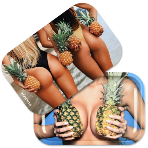Pulsar Metal Rolling Tray w Lid Pineapples A 1