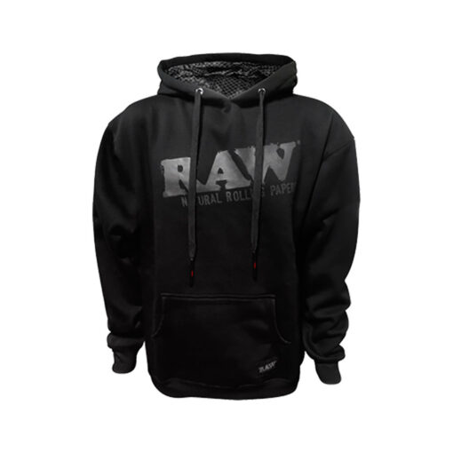 RAW Logo Hoodie w Stash Pocket Black A 1 1