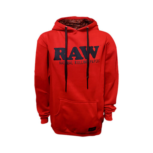 RAW Logo Hoodie w Stash Pocket Red A 1 1