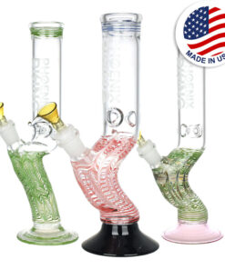 Phoenix Rising Hand Grip Water Pipe - 12"/14mm F/Colors Vary