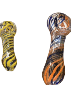 2.5” Colorful Swirling Design Handblown Glass Hand Pipe