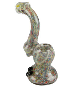 Rainbow Speckled Glass Bubbler Pipe