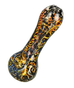 Fritted Squiggle Glass Spoon Pipe