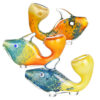 Standing Fritted Tropical Fish Hand Pipe | Colors Vary