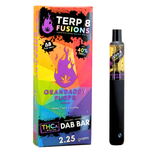 2.25-Gram Grandaddy Purps THCA + D8 Live Resin Disposable Dab Bar