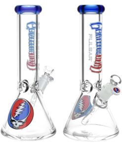 Grateful Dead x Pulsar Steal Your Face Beaker Glass Water Pipe - 11.75" / 14mm F
