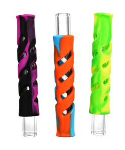 Swirled Silicone Wrapped Glass Taster - 4" / Colors Vary