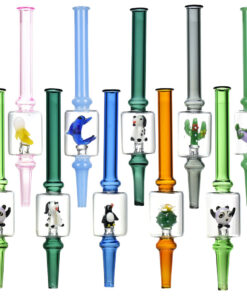 Mini Figurine Dab Straw - 6.5"/Assorted Designs 10PC SET -