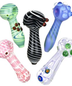 Refined Assortment Glass Spoon Pipes - 4.25" 10ct
