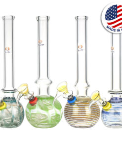 Phoenix Rising Worked Round Base Water Pipe - 9.5"/Colors Vary