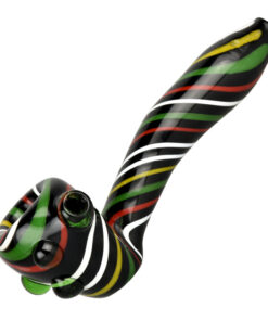 Black Rasta Candy Cane Swirl Hand Pipe