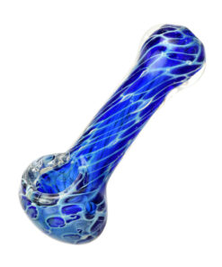 Cellular Blue Glass Spoon Pipe