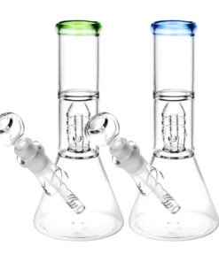 Stacked Showerhead Perc Beaker Water Pipe - 8" / 14mm F