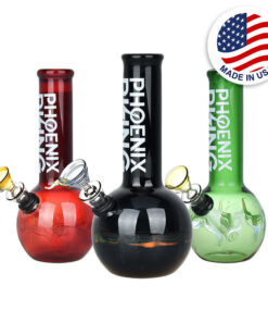 Phoenix Rising Round Base Water Pipe - 7"/Colors Vary