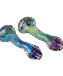 Silver Fumed Glass Spoon Pipe