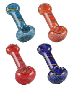 Glass Pipe w/ Stripes - 3" / Colors Vary