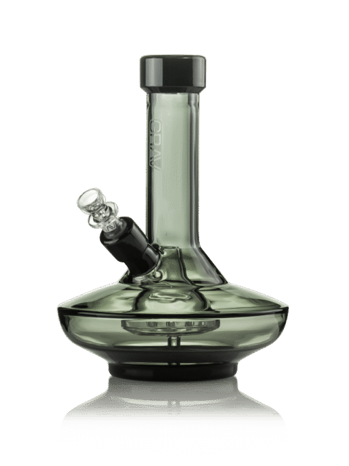 GRAV® Small Wide Base Water Pipe in Smoke with Black Accents