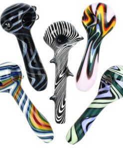 Mixed Illusions Assortment Glass Spoon Pipes - 4.5" 10ct
