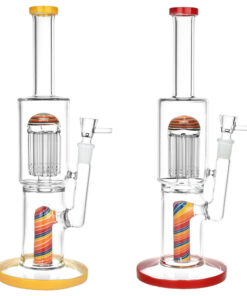 Burgeoning Bliss Glass Water Pipe - 12" / 14mm F / Colors Vary