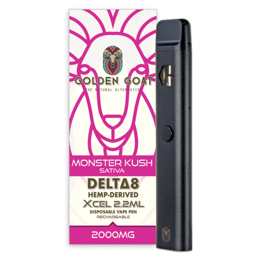 Delta-8 THC Vape Device, 2000mg, Rechargeable/Disposable - Monster Kush