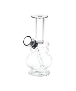 Small But Stout Bubble Rings Glass Water Pipe - 4.75" / Clear