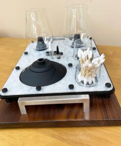 Zenco Vaporizer Double Sommelier Dab Sipping Glass Serving Tray with Handles for Drinkable Vapor