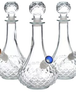 Vintage Decanter Style Glass Bong w/ Cap - 8.25"/ Long Neck