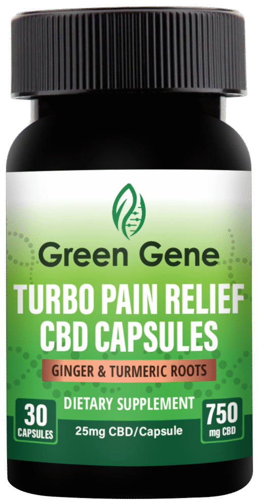 Turbo Pain Relief CBD Capsules W/ Ginger & Turmeric Roots (750MG-1500MG)