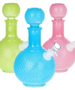 Vintage Decanter Solid Color Glass Water Pipe - Cruet / 9.75" / 14mm F / Colors Vary