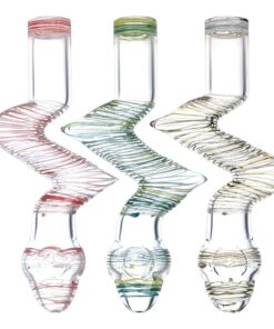 Striped Zig Zag Glass Steamroller - 8.5"