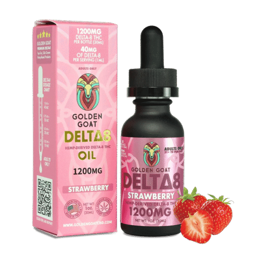 Delta-8 Oil, 1200mg – Strawberry – 30ml, 1oz.