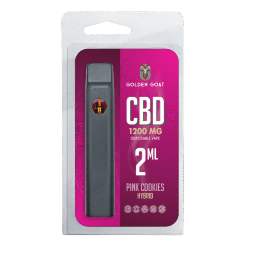 Golden Goat CBD Rechargeable Vape Device 1200MG, Pink Cookies (Hybrid)