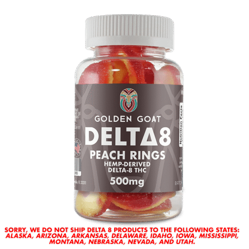 Delta 8 Gummies 500mg - Peach Rings