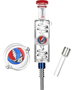 Grateful Dead x Pulsar Steal Your Face Glycerin Glass Dab Straw - 8.5"