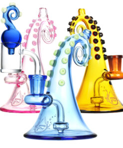 Pulsar Octopus Mini Dab Rig w/ Carb Cap - 4.5"/Colors Vary