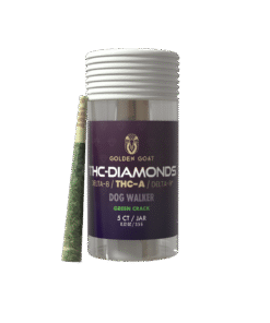 THC-A Diamond Pre-Rolls, 5ct - Dog Walker, Green Crack (Sativa)