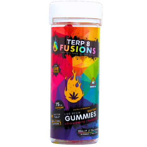 [D9 THC + Caffeine + CBG] DAYTRIP Live Resin Gummies - Strawberry Rhubarb [20ct]