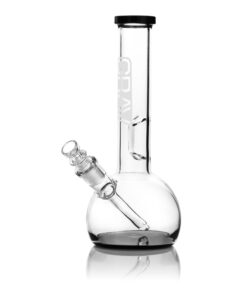 GRAV® Small, Black Accent Round Base Water Pipe