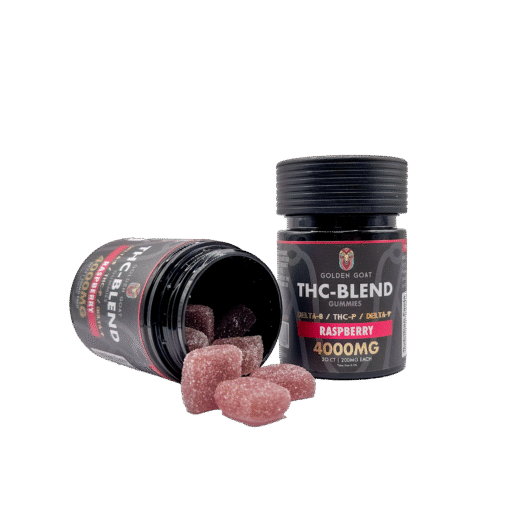 Golden Goat THC Blended 4000MG Infused Gummies Delta 8 / THC-P / Delta 9 - Raspberry