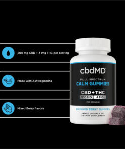 cbdMD Full Spectrum CBD Calming Gummies Mixed Berry - 6000MG, 60ct