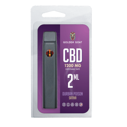 Golden Goat CBD Rechargeable Vape Device 1200MG, Durban Poison (Sativa)