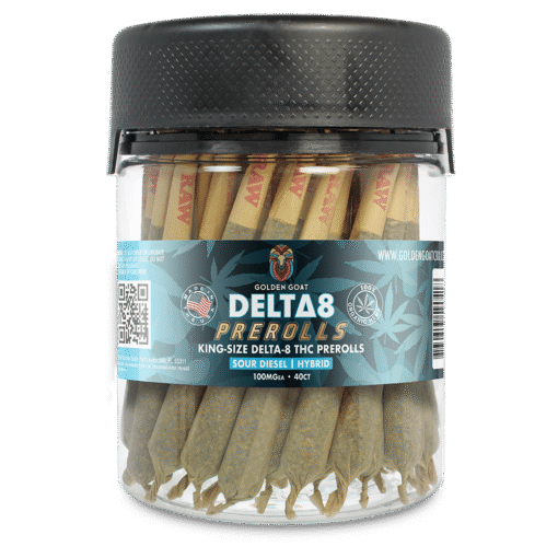 Delta 8 Doobies, King Size Jar, 50ct 100MG - Sour Diesel