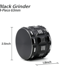 Waxmaid 4-Piece Polygon Herb Grinder Black 63mm